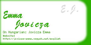 emma jovicza business card